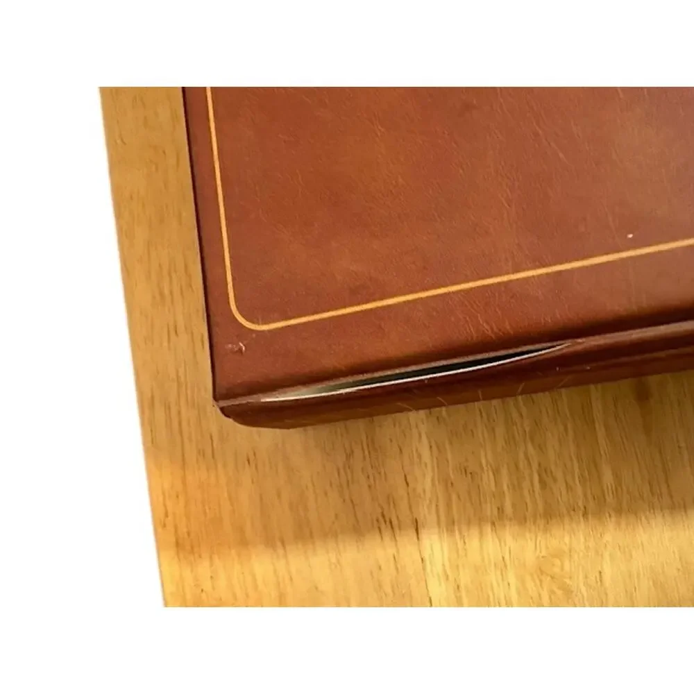 Atari Faux Leather Tan Portfolio Folder Game Holder Case With 4 Games VTG